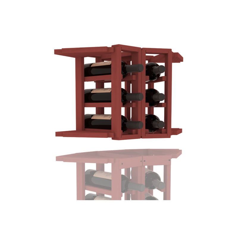 InstaCellar - 2 Column Corner Extender Rack in Ponderosa Pine Cherry stained without WineSafe™ Satin Sealant