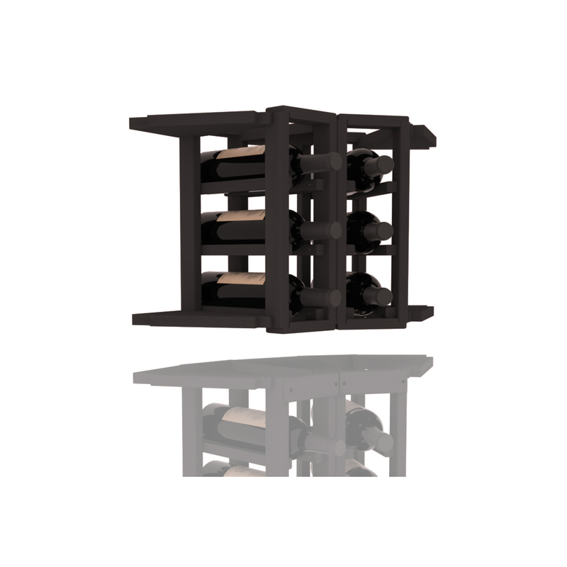 InstaCellar - 2 Column Corner Extender Rack in Ponderosa Pine Black stained without WineSafe™ Satin Sealant