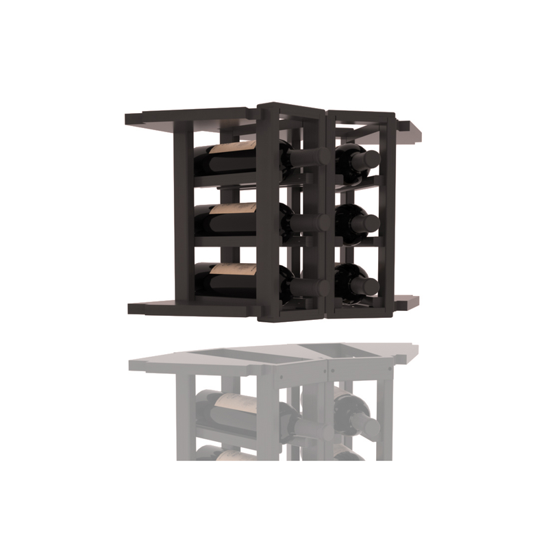 InstaCellar - 2 Column Corner Extender Rack in Ponderosa Pine Black stained with WineSafe™ Satin Sealant