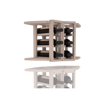 InstaCellar - 2 Column Corner Extender Rack in Ponderosa Pine Greywash stained without WineSafe™ Satin Sealant