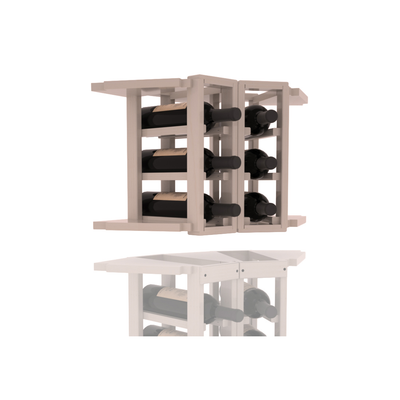 InstaCellar - 2 Column Corner Extender Rack in Ponderosa Pine Greywash stained with WineSafe™ Satin Sealant