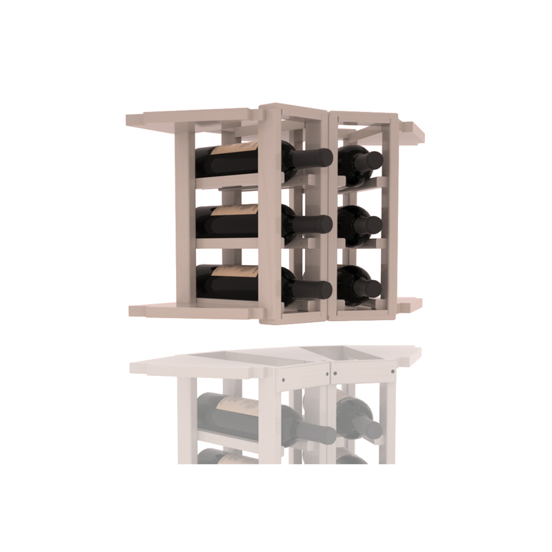 InstaCellar - 2 Column Corner Extender Rack in Ponderosa Pine Greywash stained with WineSafe™ Satin Sealant