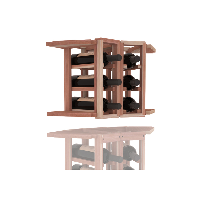 InstaCellar - 2 Column Corner Extender Rack in Premium Redwood Unstained without WineSafe™ Satin Sealant