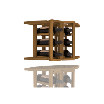 InstaCellar - 2 Column Corner Extender Rack in Premium Redwood Oak stained without WineSafe™ Satin Sealant