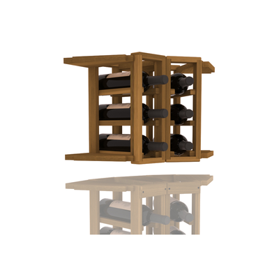 InstaCellar - 2 Column Corner Extender Rack in Premium Redwood Oak stained without WineSafe™ Satin Sealant