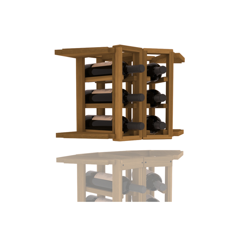 InstaCellar - 2 Column Corner Extender Rack in Premium Redwood Oak stained without WineSafe™ Satin Sealant