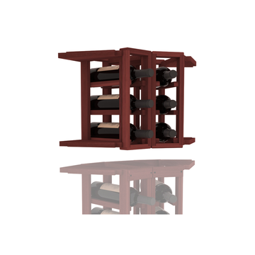 InstaCellar - 2 Column Corner Extender Rack in Premium Redwood Cherry stained without WineSafe™ Satin Sealant