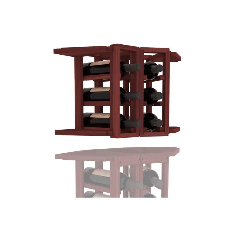 InstaCellar - 2 Column Corner Extender Rack in Premium Redwood Cherry stained without WineSafe™ Satin Sealant
