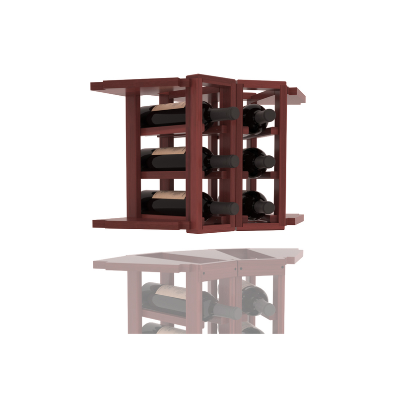 InstaCellar - 2 Column Corner Extender Rack in Premium Redwood Cherry stained with WineSafe™ Satin Sealant