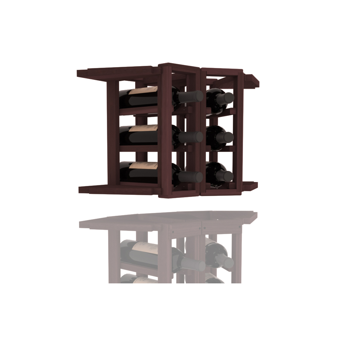 InstaCellar - 2 Column Corner Extender Rack in Premium Redwood Walnut stained without WineSafe™ Satin Sealant