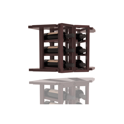 InstaCellar - 2 Column Corner Extender Rack in Premium Redwood Walnut stained with WineSafe™ Satin Sealant