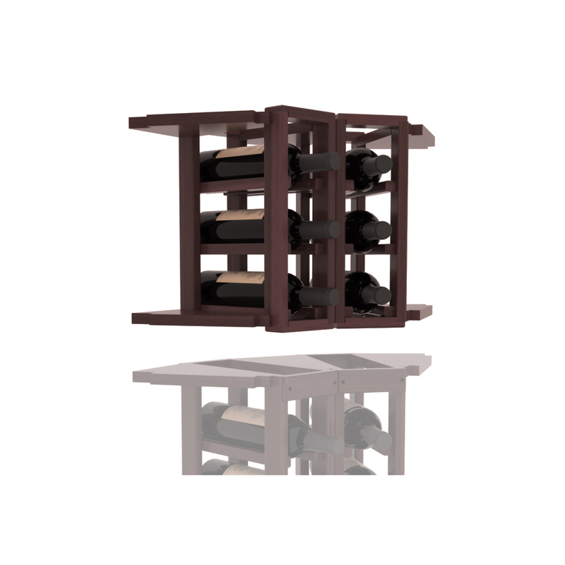InstaCellar - 2 Column Corner Extender Rack in Premium Redwood Walnut stained with WineSafe™ Satin Sealant