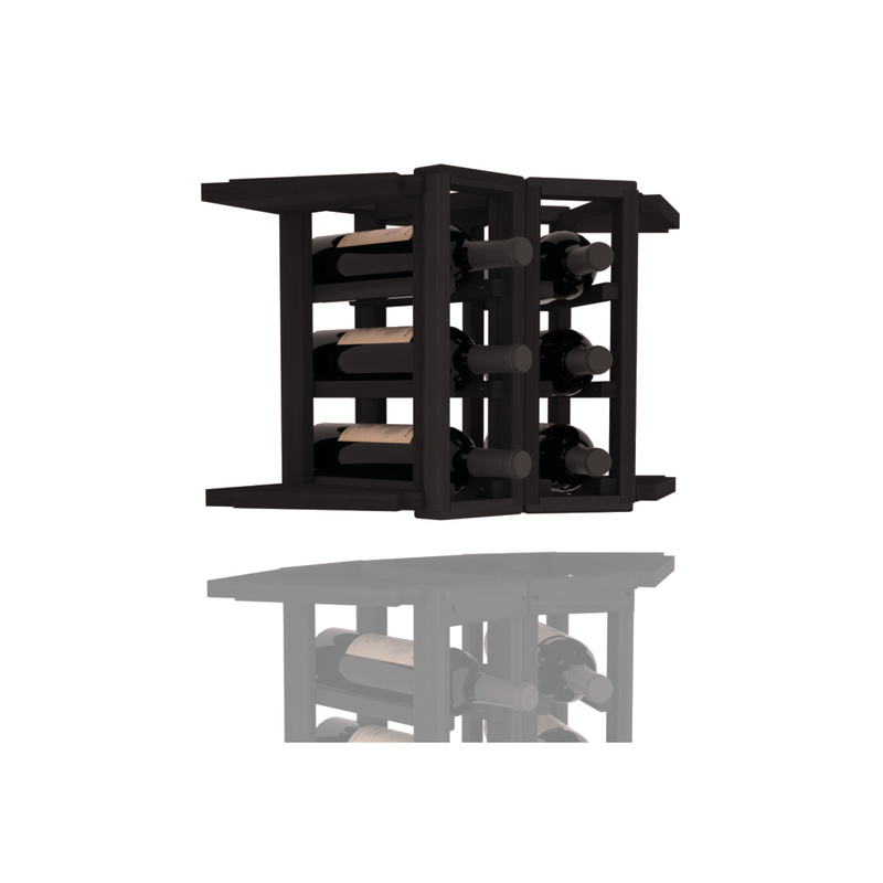 InstaCellar - 2 Column Corner Extender Rack in Premium Redwood Black stained without WineSafe™ Satin Sealant