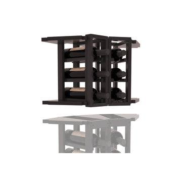 InstaCellar - 2 Column Corner Extender Rack in Premium Redwood Black stained with WineSafe™ Satin Sealant
