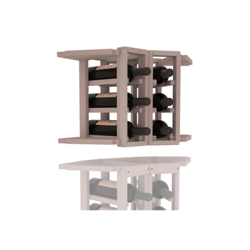 InstaCellar - 2 Column Corner Extender Rack in Premium Redwood Greywash stained without WineSafe™ Satin Sealant