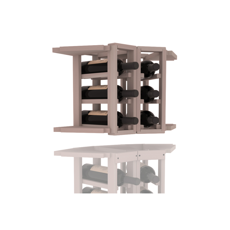 InstaCellar - 2 Column Corner Extender Rack in Premium Redwood Greywash stained without WineSafe™ Satin Sealant
