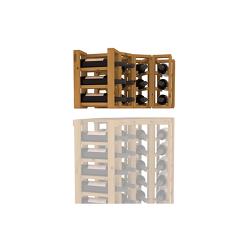 InstaCellar - 4 Column Corner Extender Rack in Knotty Alder Oak stained without WineSafe™ Satin Sealant