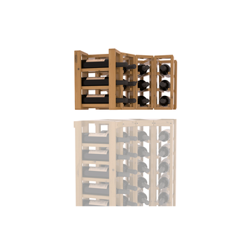 InstaCellar - 4 Column Corner Extender Rack in Knotty Alder Oak stained with WineSafe™ Satin Sealant