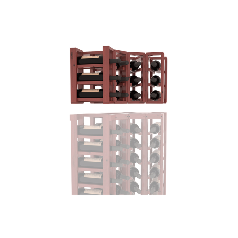 InstaCellar - 4 Column Corner Extender Rack in Knotty Alder Cherry stained with WineSafe™ Satin Sealant