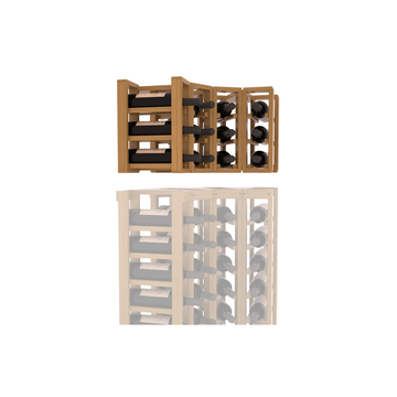 InstaCellar - 4 Column Corner Extender Rack in Grand Mahogany Oak stained with WineSafe™ Satin Sealant
