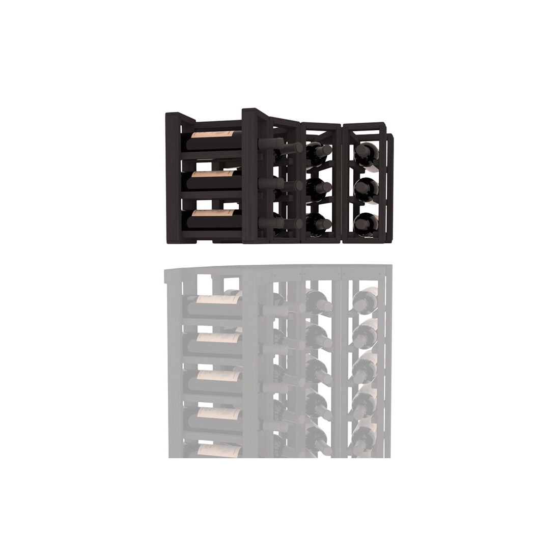 InstaCellar - 4 Column Corner Extender Rack in Grand Mahogany Black stained without WineSafe™ Satin Sealant