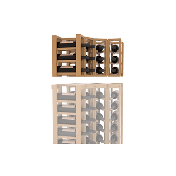 InstaCellar - 4 Column Corner Extender Rack in Ponderosa Pine Oak stained with WineSafe™ Satin Sealant