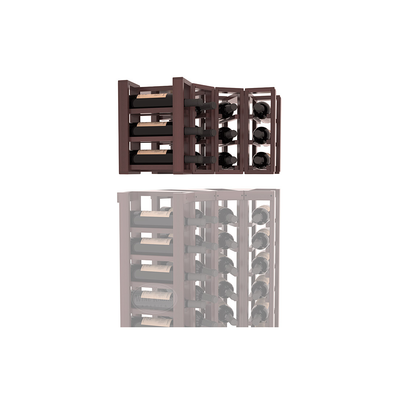 InstaCellar - 4 Column Corner Extender Rack in Premium Redwood Walnut stained with WineSafe™ Satin Sealant