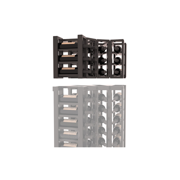 InstaCellar - 4 Column Corner Extender Rack in Premium Redwood Black stained with WineSafe™ Satin Sealant
