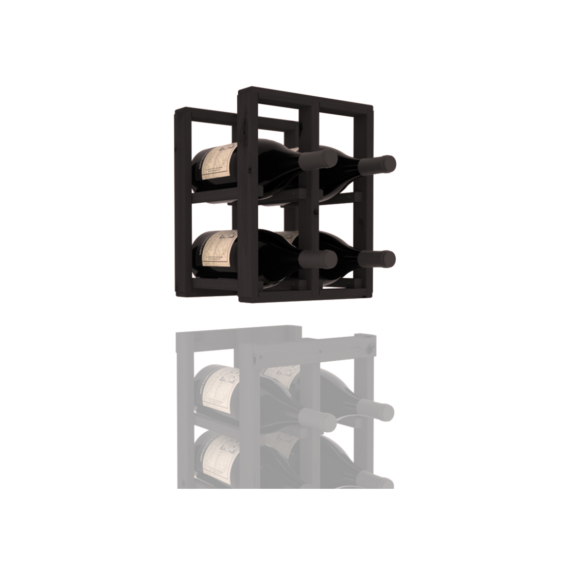 InstaCellar - 2 Column Magnum Extender Rack in Knotty Alder Black stained without WineSafe™ Satin Sealant