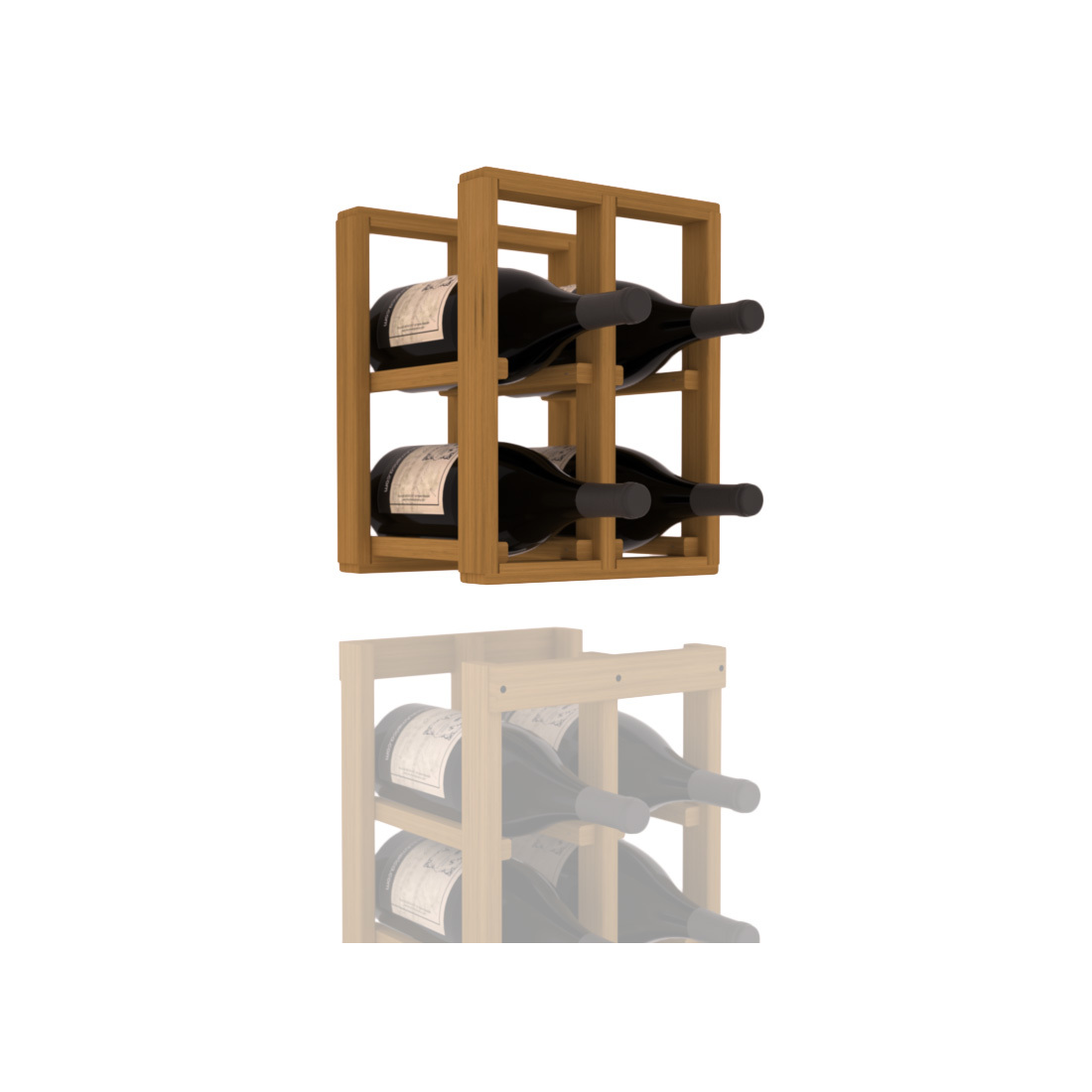 InstaCellar - 2 Column Magnum Extender Rack in Grand Mahogany Oak stained without WineSafe™ Satin Sealant