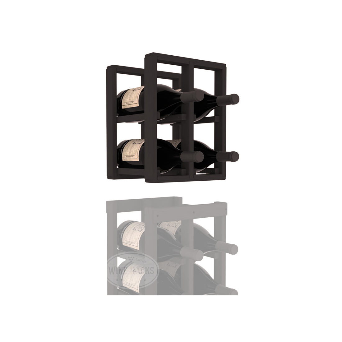 InstaCellar - 2 Column Magnum Extender Rack in Ponderosa Pine Black stained without WineSafe™ Satin Sealant