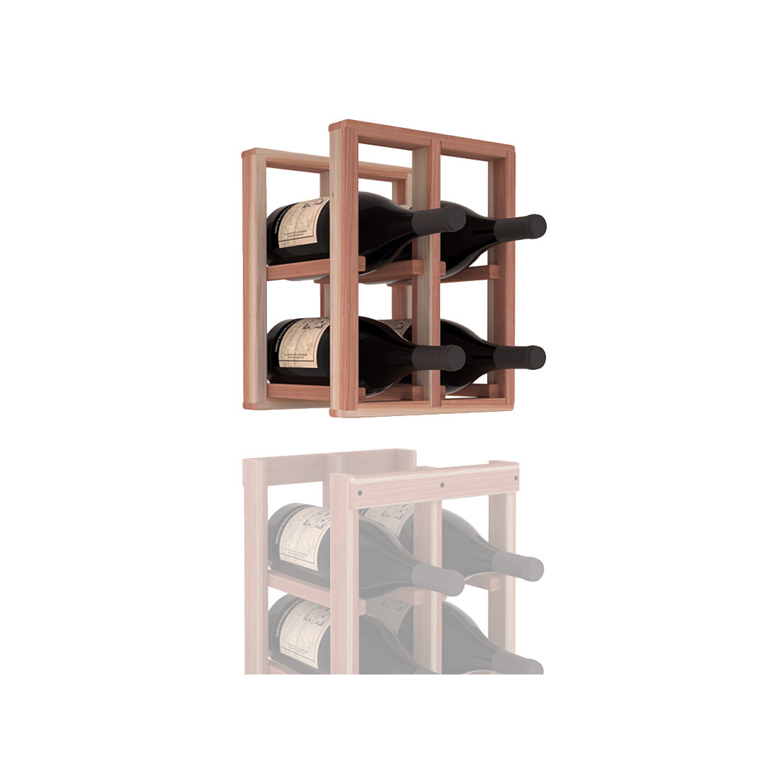 InstaCellar - 2 Column Magnum Extender Rack in Premium Redwood Unstained without WineSafe™ Satin Sealant