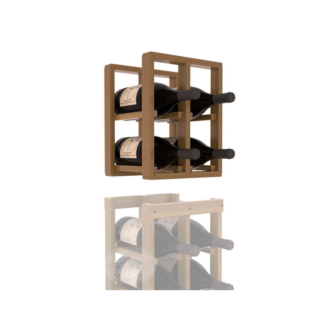 InstaCellar - 2 Column Magnum Extender Rack in Premium Redwood Oak stained with WineSafe™ Satin Sealant