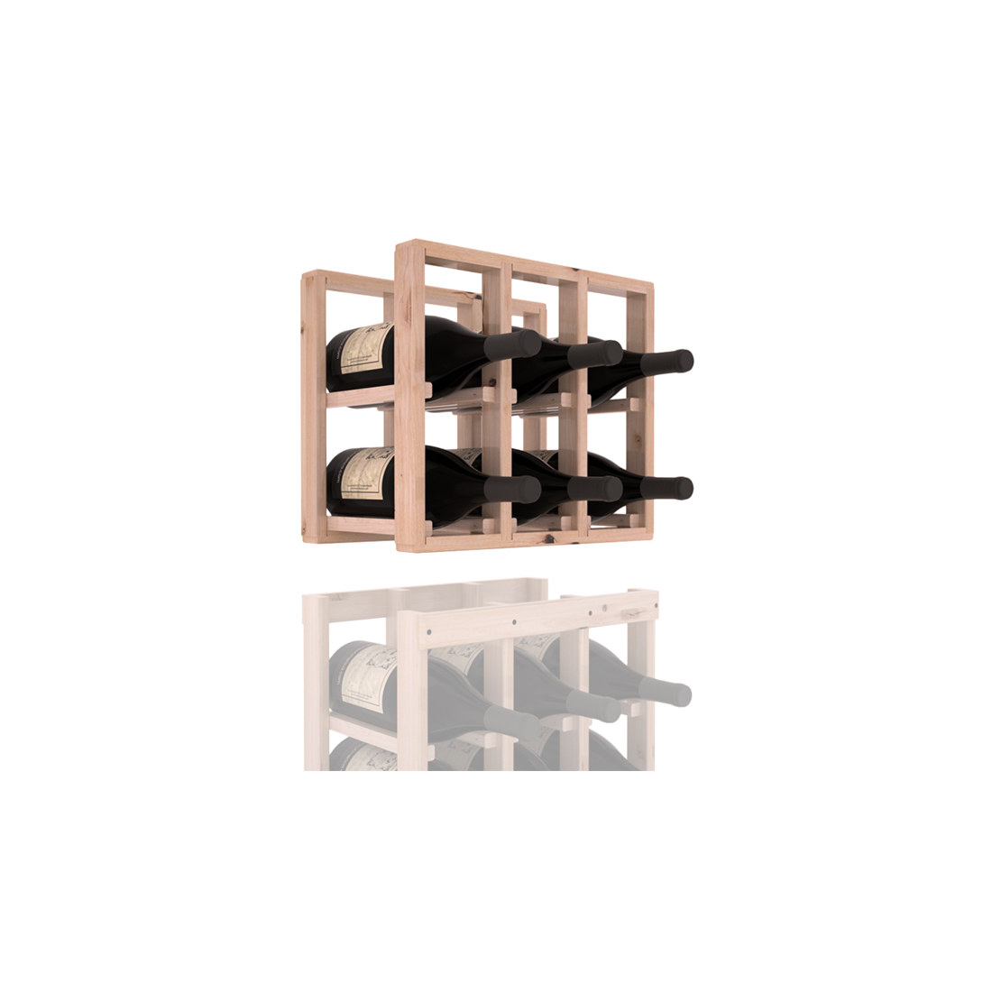 InstaCellar - 3 Column Magnum Extender Rack in Knotty Alder Unstained with WineSafe™ Satin Sealant