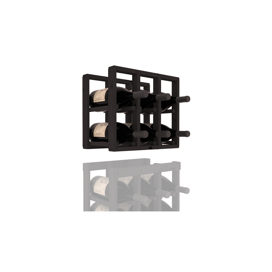 InstaCellar - 3 Column Magnum Extender Rack in Knotty Alder Black stained without WineSafe™ Satin Sealant