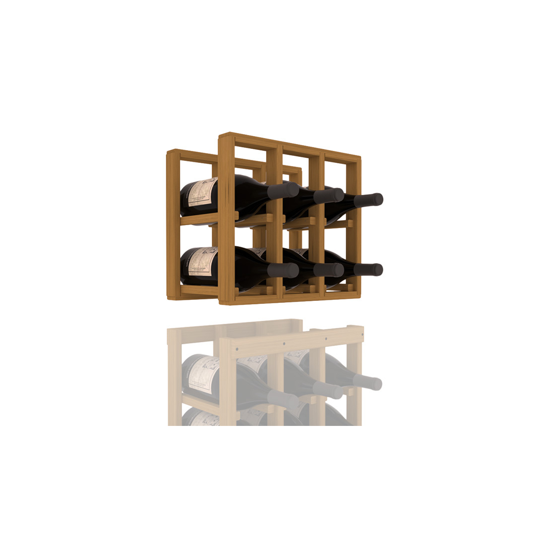 InstaCellar - 3 Column Magnum Extender Rack in Grand Mahogany Oak stained without WineSafe™ Satin Sealant