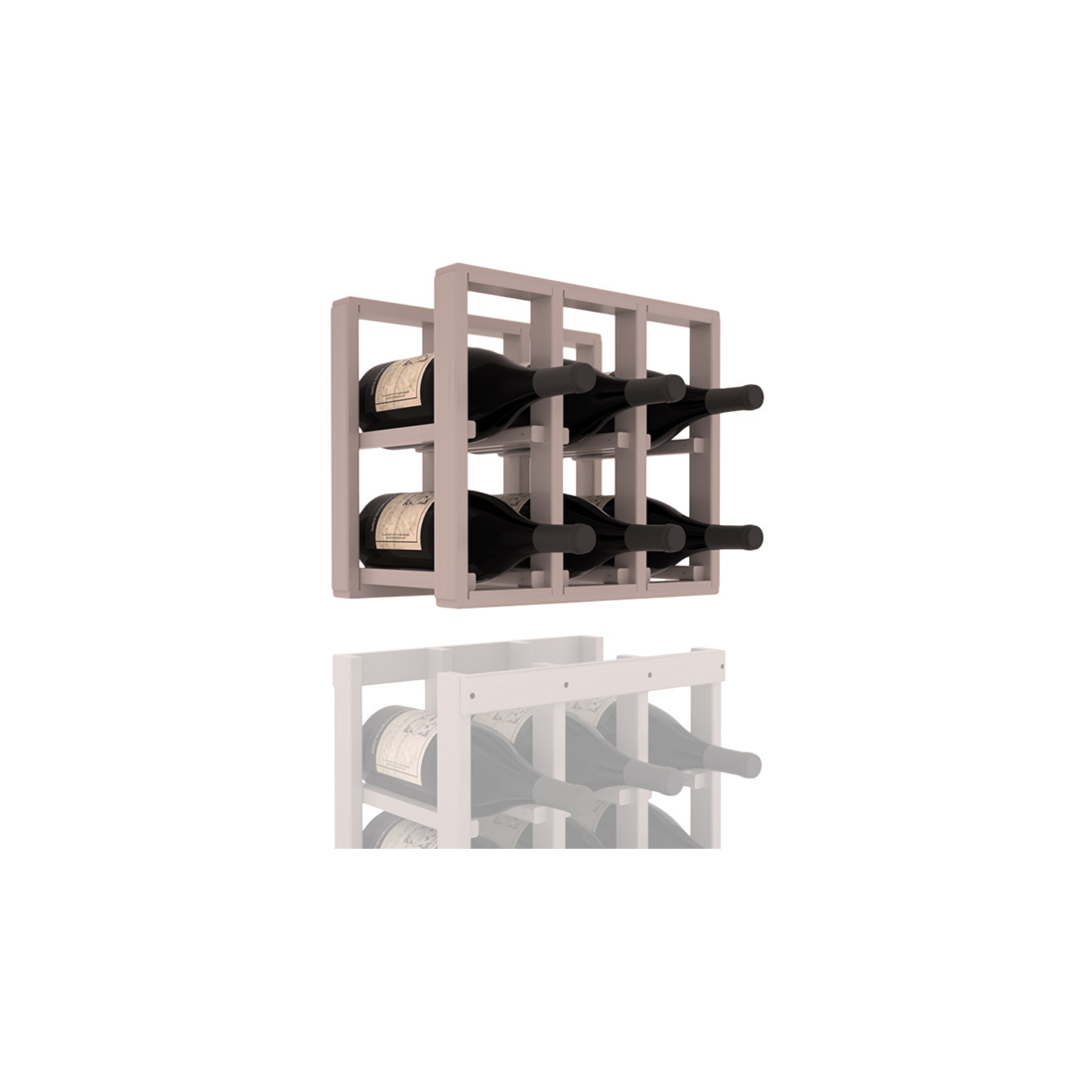 InstaCellar - 3 Column Magnum Extender Rack in Grand Mahogany Greywash stained with WineSafe™ Satin Sealant