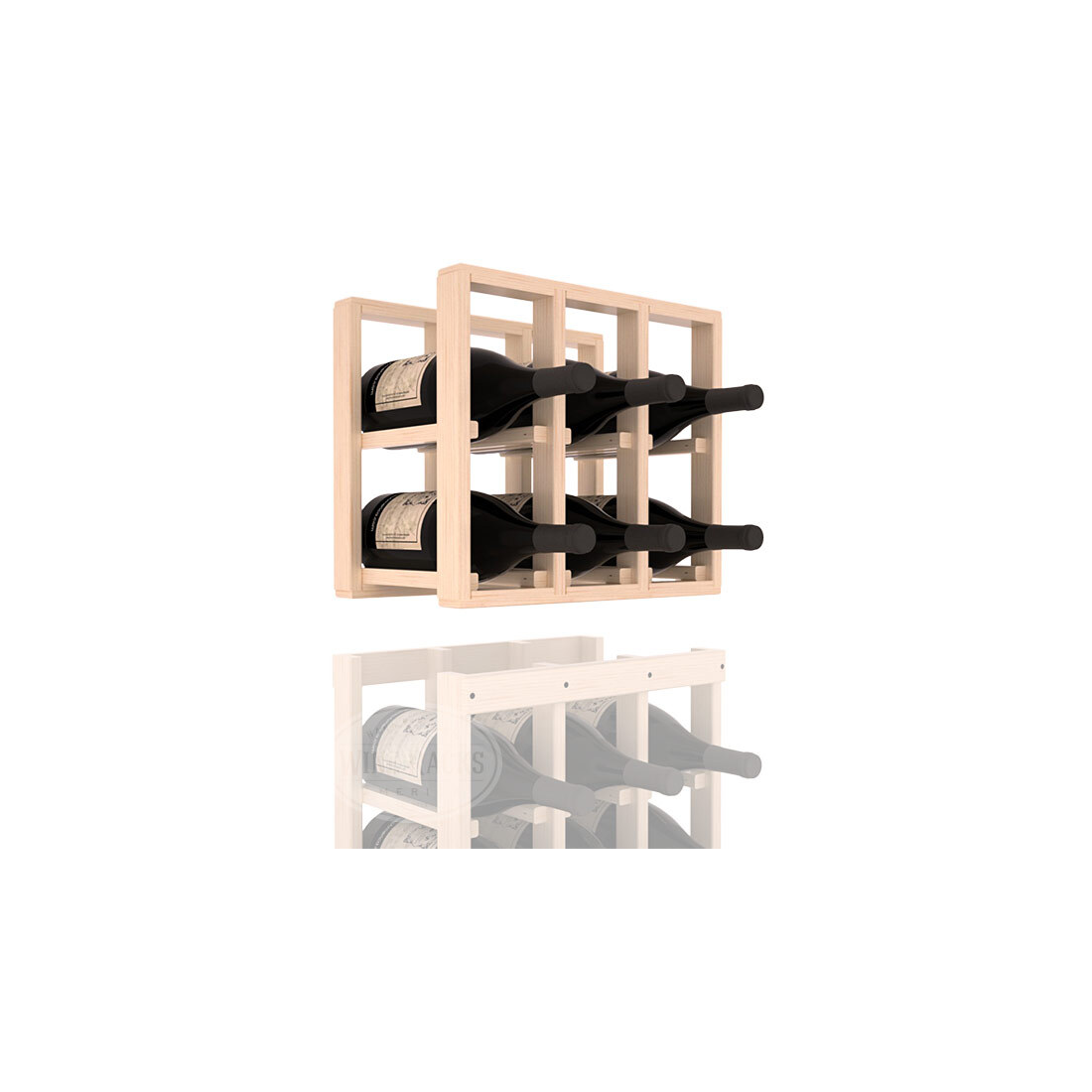 InstaCellar - 3 Column Magnum Extender Rack in Ponderosa Pine Unstained with WineSafe™ Satin Sealant