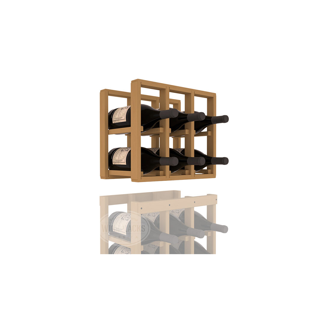 InstaCellar - 3 Column Magnum Extender Rack in Ponderosa Pine Oak stained without WineSafe™ Satin Sealant