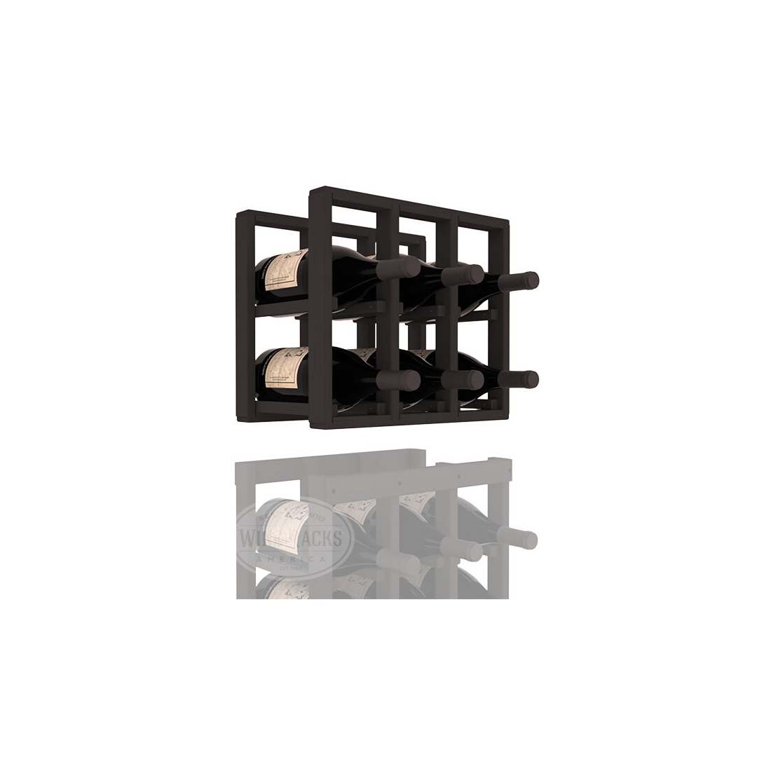 InstaCellar - 3 Column Magnum Extender Rack in Ponderosa Pine Black stained without WineSafe™ Satin Sealant