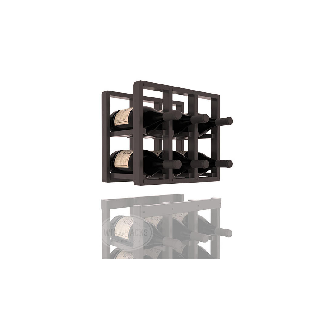 InstaCellar - 3 Column Magnum Extender Rack in Ponderosa Pine Black stained with WineSafe™ Satin Sealant