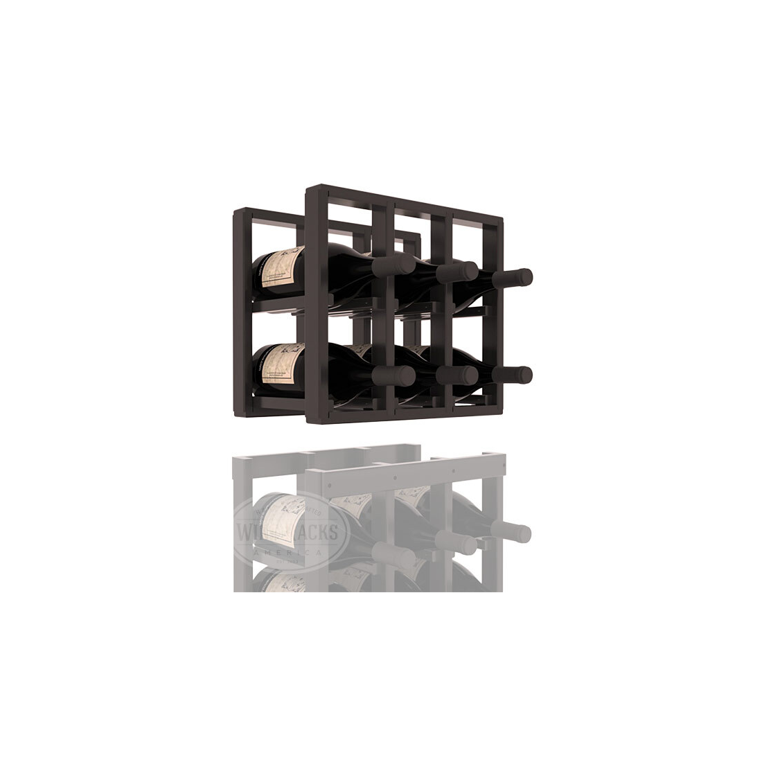 InstaCellar - 3 Column Magnum Extender Rack in Premium Redwood Black stained with WineSafe™ Satin Sealant