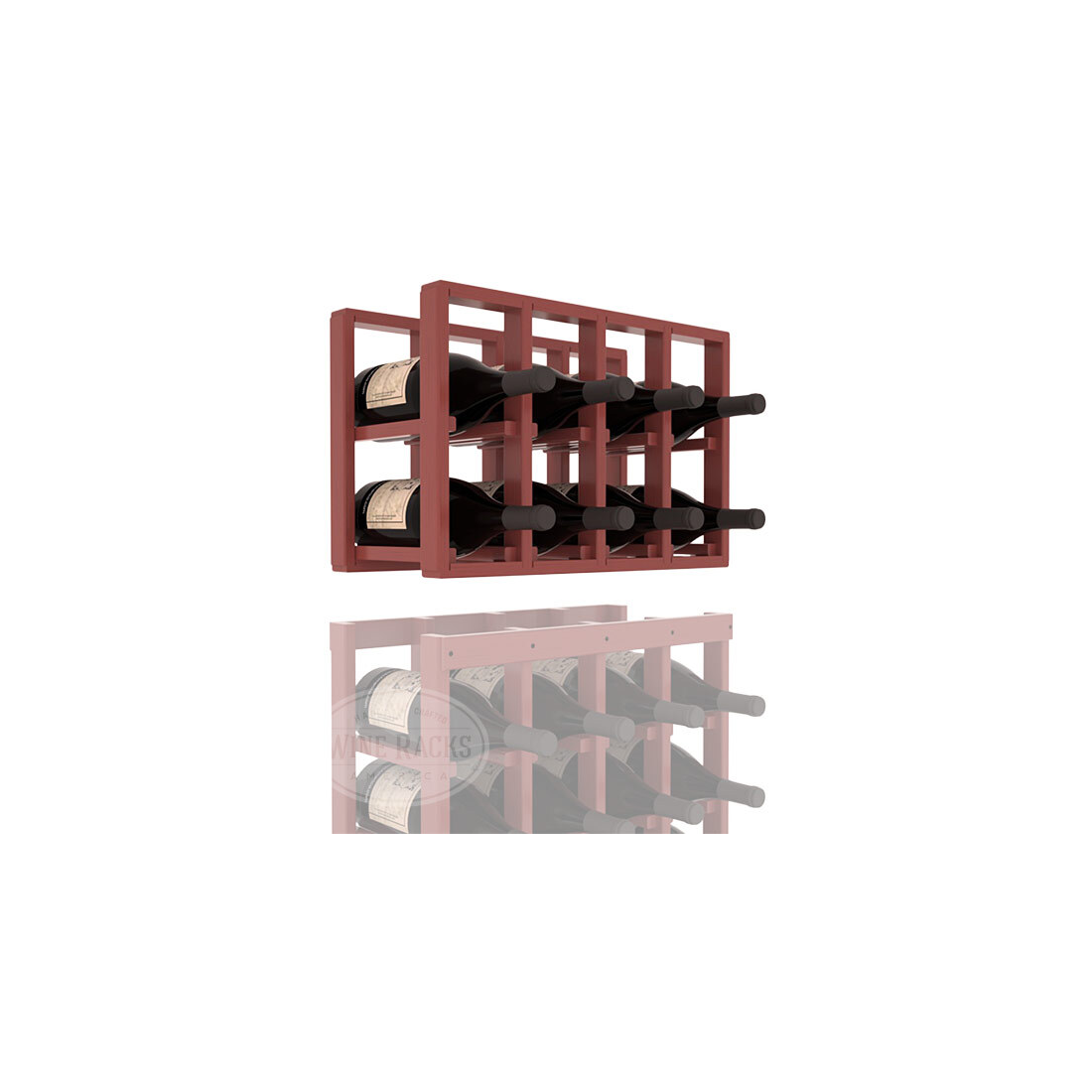 InstaCellar - 4 Column Magnum Extender Rack in Ponderosa Pine Cherry stained with WineSafe™ Satin Sealant