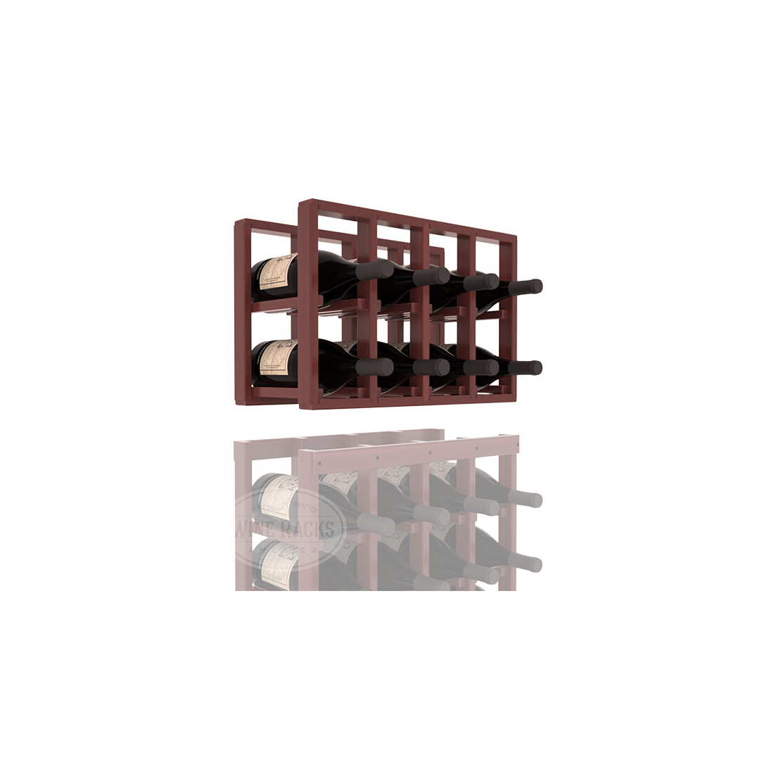 InstaCellar - 4 Column Magnum Extender Rack in Premium Redwood Cherry stained with WineSafe™ Satin Sealant
