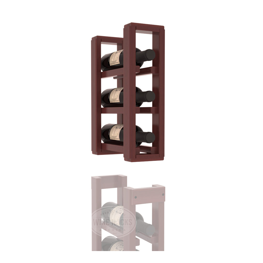 InstaCellar - 1 Column Split Extender Rack in Premium Redwood Cherry stained with WineSafe™ Satin Sealant