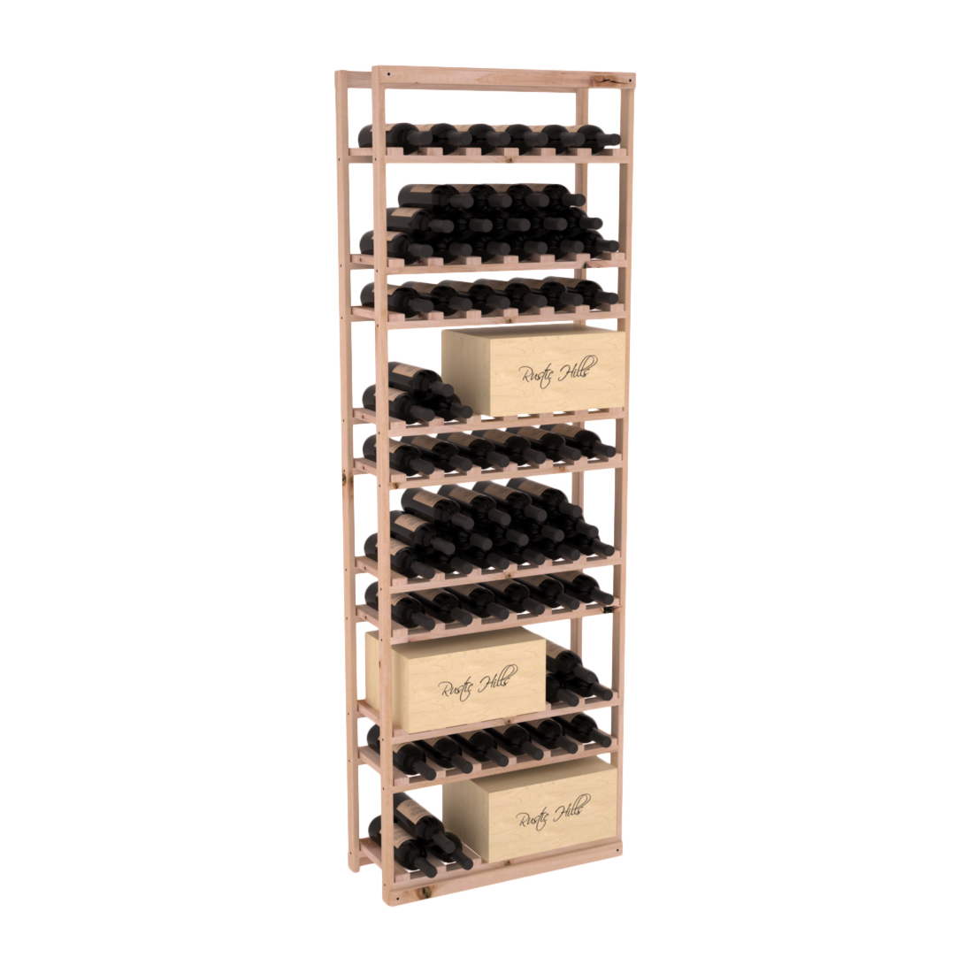 InstaCellar - Baker Style Case Rack in Knotty Alder Unstained without WineSafe™ Satin Sealant