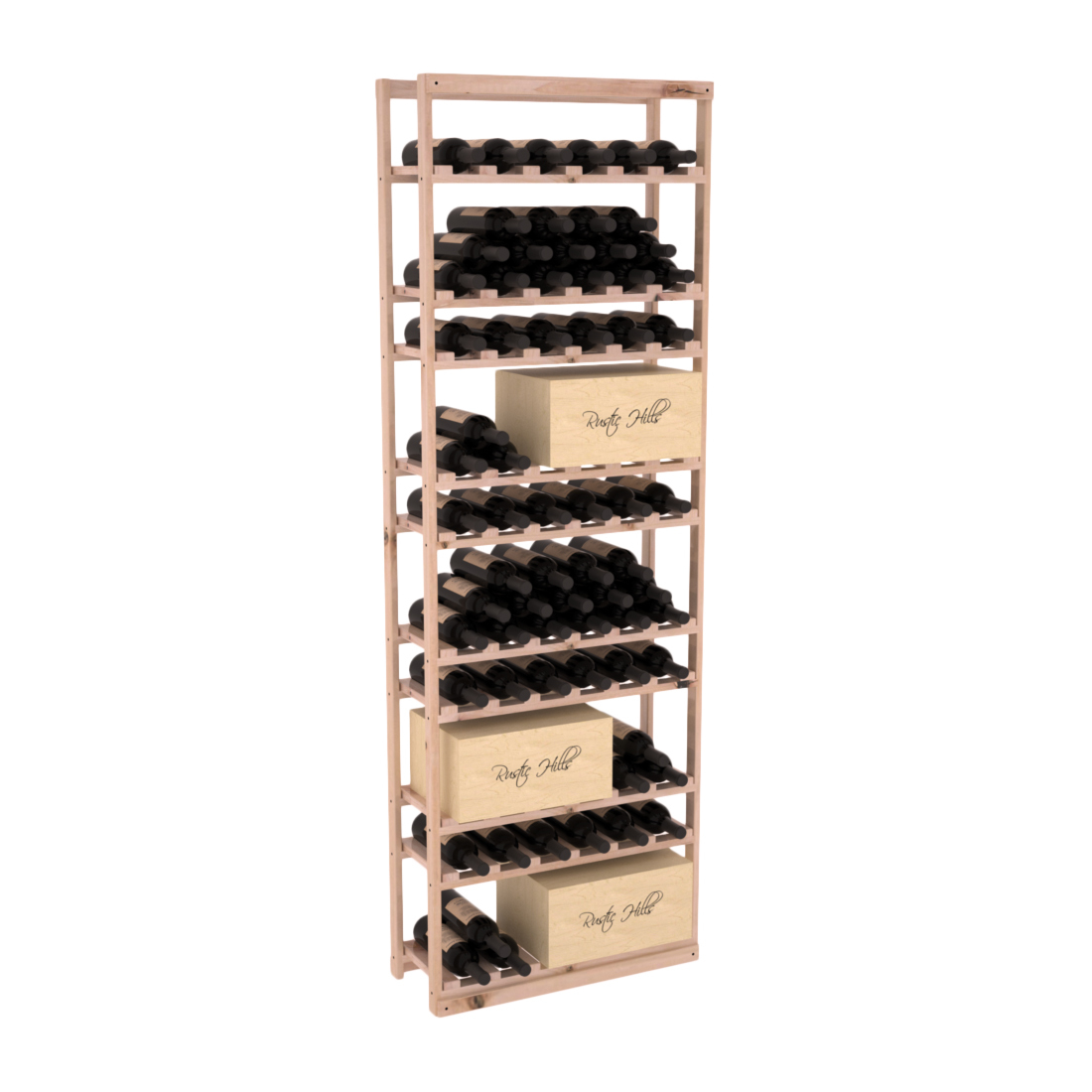 InstaCellar - Baker Style Case Rack in Knotty Alder Unstained with WineSafe™ Satin Sealant