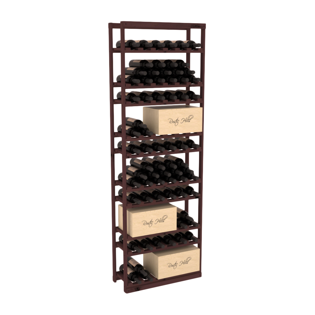 InstaCellar - Baker Style Case Rack in Knotty Alder Walnut stained without WineSafe™ Satin Sealant