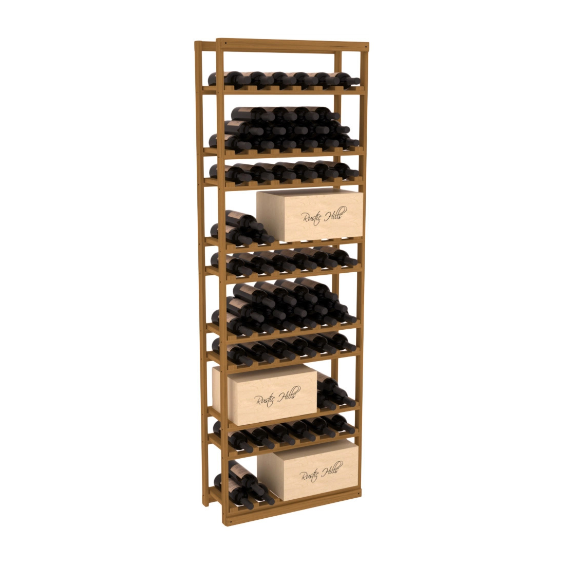 InstaCellar - Baker Style Case Rack in Grand Mahogany Oak stained without WineSafe™ Satin Sealant