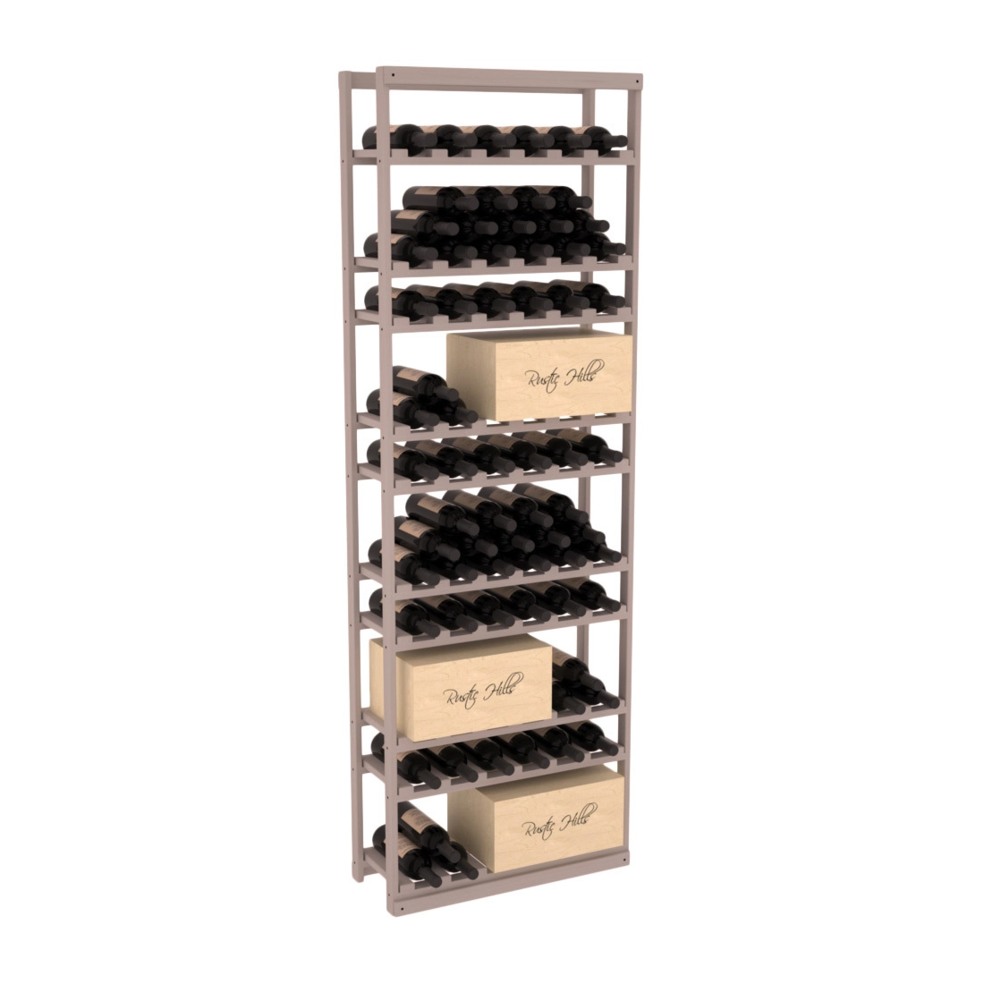 InstaCellar - Baker Style Case Rack in Grand Mahogany Greywash stained without WineSafe™ Satin Sealant